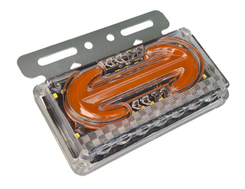 Фонарь габаритный   G7016-24V LED 10W, ЖЕЛТЫЙ/БЕЛЫЙ (ПОДСВ КОЛЕС) L=130, H=/100, B=19mm  ПРЯМОУГОЛ