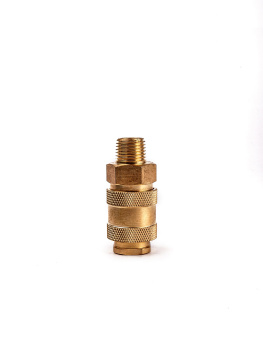 Разъем пневматический d= 1/4", МАМА внешняя резьба d=1/4", латунь, в блистере "AV Steel"