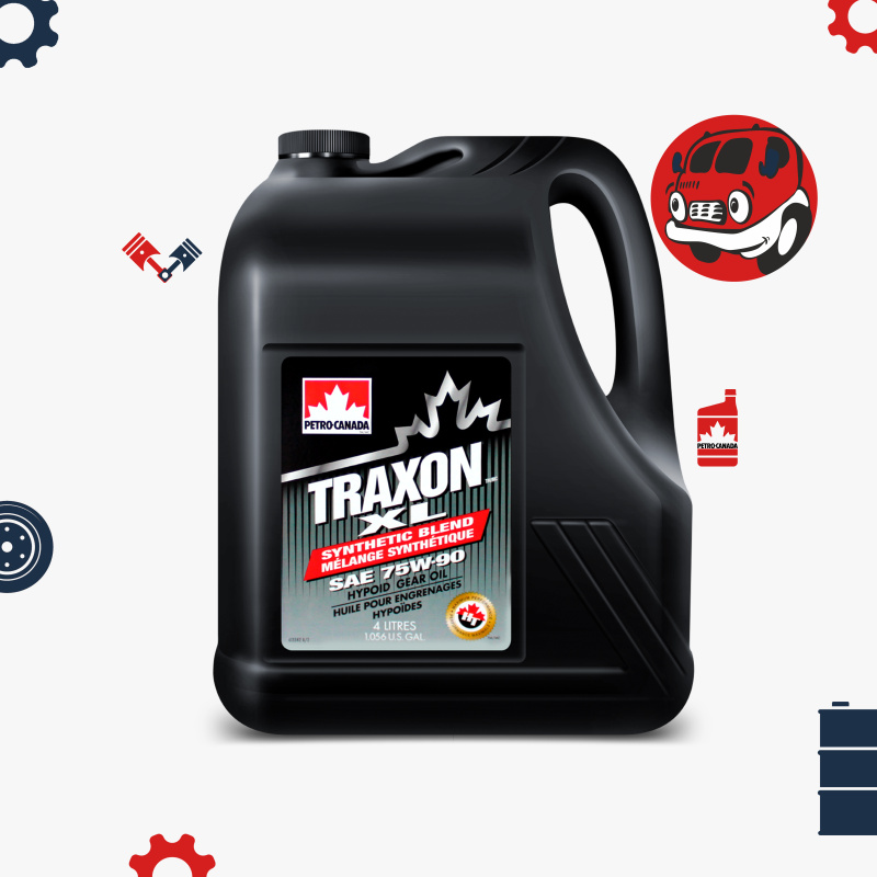 Автомасло PETRO-CANADA TRAXON XL SYNTHETIC BLEND  75W-90 Трансмиссионное масло. 4л