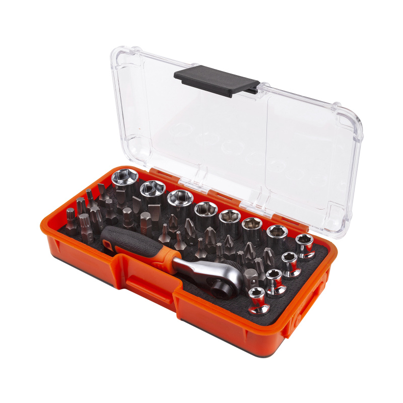 Набор бит и головок 1/4" "AV Steel" 37 предм.