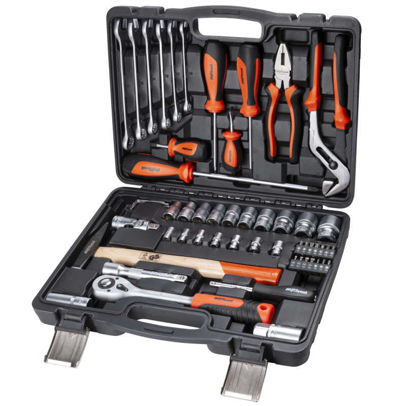 Набор инструмента "AV Steel"  56 предм. 1/4",1/2" профессион.
