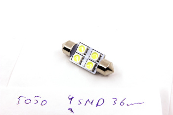 Светодиод 24V FT-5050-4 36мм C5W 4-led салон