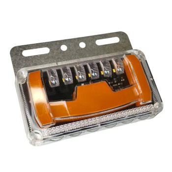 Фонарь габаритный   G7015-24V LED 8.0W ЖЕЛТЫЙ/БЕЛЫЙ (ПОДСВ КОЛЕС) L=130, H=/100, B=19mm  ПРЯМОУГОЛЬН