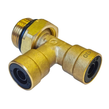 Фитинг CAMOZZI 9422 Т-обр ВЕРТИКАЛЬНЫЙ (латунь) 10-10-М22х1,5-S