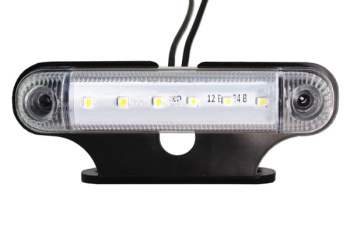 Фонарь габаритный  БЕЛЫЙ LED 12/24 V (L=115мм, 6-LED)