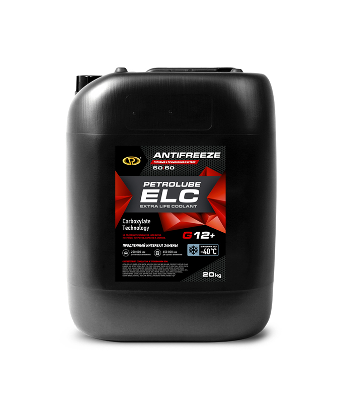 Антифриз (20кг) PETROLUBE Antifreeze ELC 50/50 красный (-40 С)
