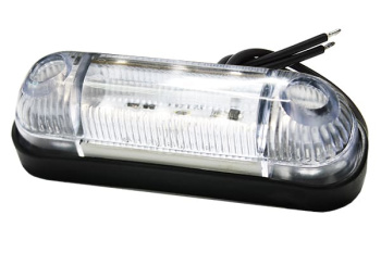 Фонарь габаритный  БЕЛЫЙ LED 12/24 V (L=80мм, 3-LED) МИНИ ВЫСОКИЙ