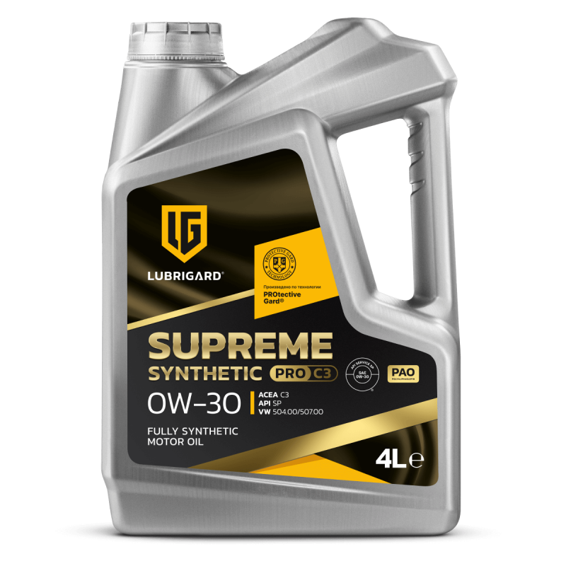 Автомасло LUBRIGARD SUPREME SYNTHETIC PRO C3 0W-30 Моторное масло. 4л