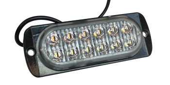 ДХО СТРОБОСКОП 12-24V, 12 LED, 14W, ЖЕЛТЫЙ/БЕЛЫЙ (110х40х  мм) 15 РЕЖИМОВ