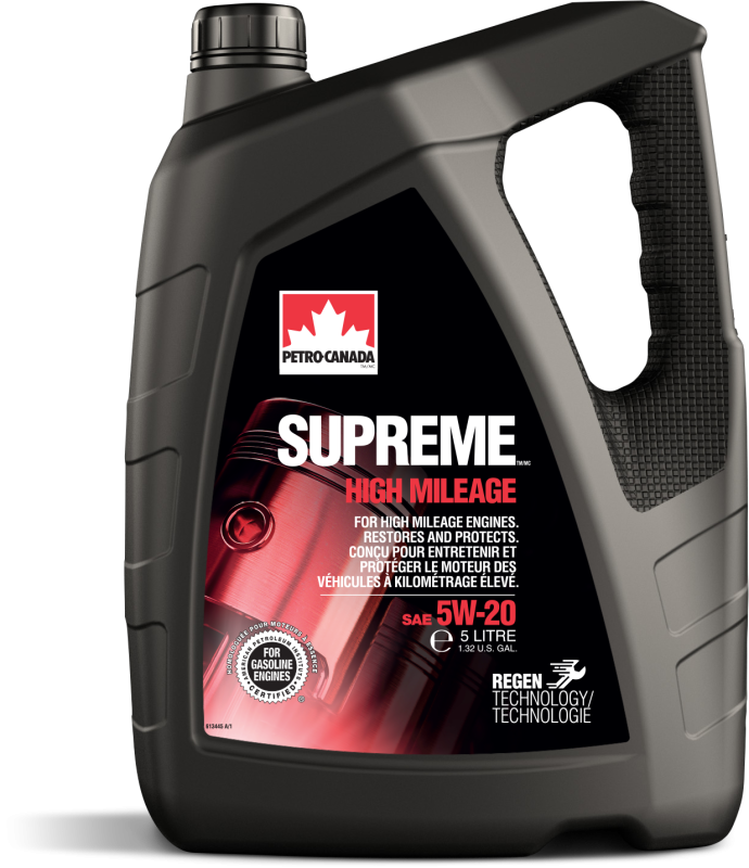 Автомасло PETRO-CANADA SUPREME HIGH MILEAGE 5W-20 моторное масло 5,0 л.. API SN PLUS, ILSAC GF-5