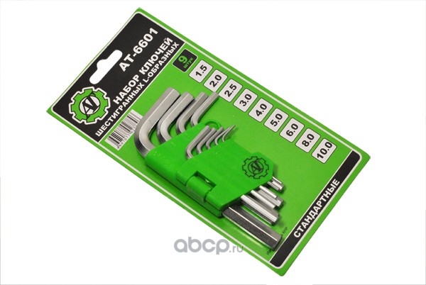 Набор шестигранных ключей 9 пр (1.5, 2, 2.5, 3, 4, 5, 6, 8, 10) L=120мм