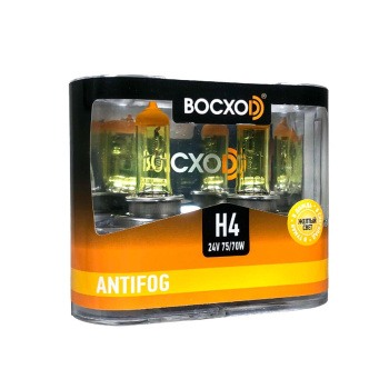 Лампа 24V 75/70W Н4 галогеновая ВОСХОД ANTIFOG 3000K 2шт Р43Т