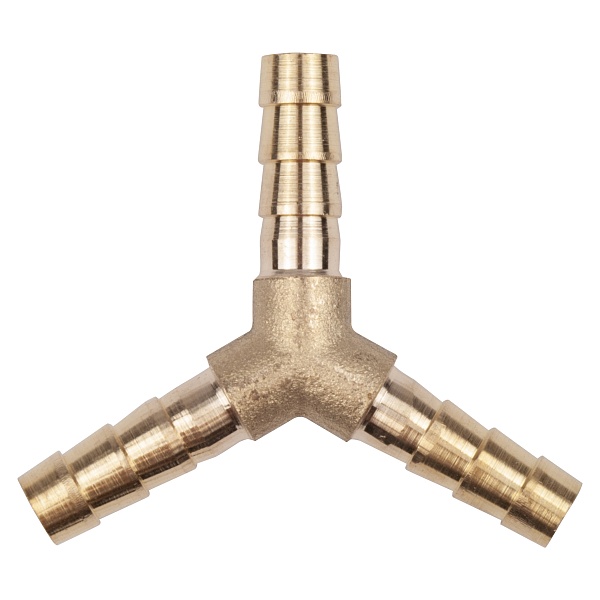 Соединитель шланга под хомут Y-образный D=6мм ЛАТУНЬ "AV-Steel"