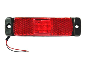 Фонарь габаритный  КРАСНЫЙ LED 12/24 V (130*32мм, 4-LED) (мод.80-02)