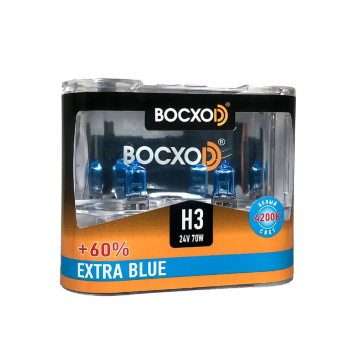 Лампа 24V 70W H3 галогеновая ВОСХОД Extra Blue цок PК22s 2шт