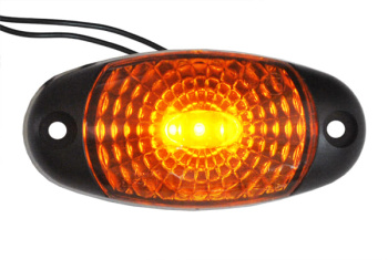 Фонарь габаритный  ЖЕЛТЫЙ LED 24 V (L=70мм, 3-LED) (Паутинка)