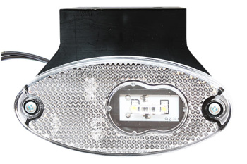 Фонарь габаритный  БЕЛЫЙ LED 12/24 V (102*46мм, 2-LED) с кронштейном