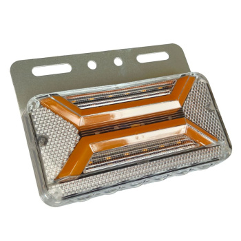Фонарь габаритный   G7018-24V LED 6.0W, ЖЕЛТЫЙ/БЕЛЫЙ (ПОДСВ КОЛЕС) L=130, H=/100, B=19mm  ПРЯМОУГОЛ