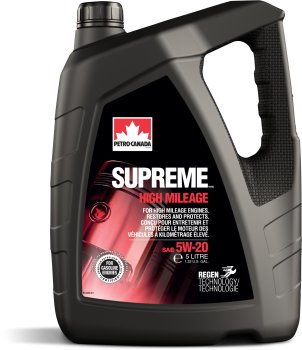 Автомасло PETRO-CANADA SUPREME HIGH MILEAGE 5W-20 моторное масло 5,0 л.. API SN PLUS, ILSAC GF-5