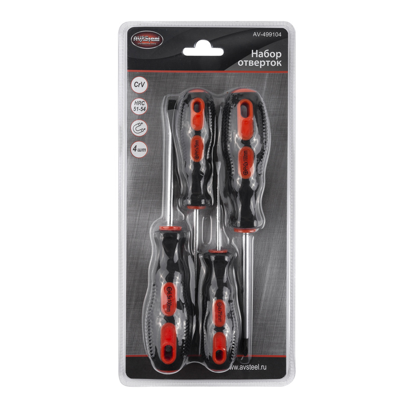 Набор отверток 4 предмета "AV Steel"