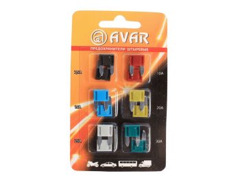 Предохранители MINI (7,5А-2шт, 10А-2шт, 15А-2шт, 20А-2шт, 25А-2шт, 30А-2шт) (АВАР) блистер
