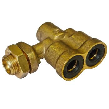 Фитинг CAMOZZI 9604 КРЕСТ Г-обр (латунь) 8-6-М12х1-М10х1